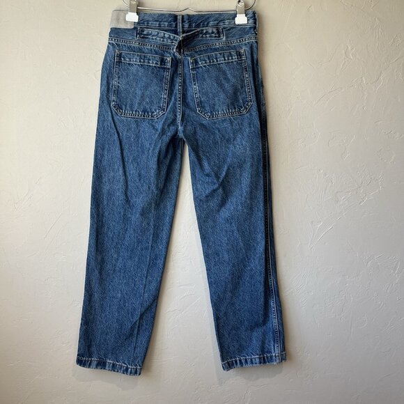Everlane utility Jeans carpenter Stamp Art Wear Cinch Back Cheeky Adjustable 25 - Picture 9 of 13